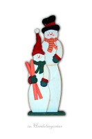 Echtholz Dekofigur Modell Schneemann