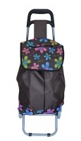 Einkaufstrolly Braun mit Blumen