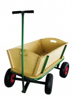 Bollerwagen aus Holz mit Gummireifen