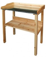 Pflanztisch Holz + Metall inkl. Gartenger�te Set