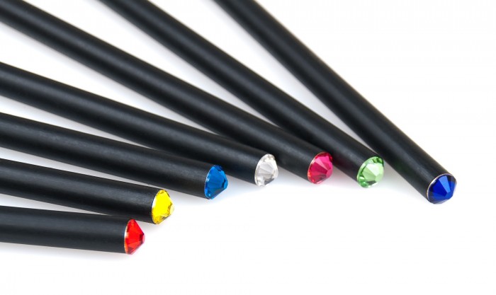 Bleistift schwarz mit original SWAROVSKI® Stein in verschiedenen Farben