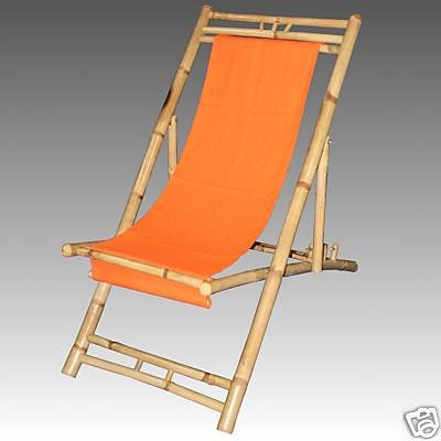 Bamboo Relax - Stuhl Liegestuhl terrakotta Bambus Bambusstuhl klappbar