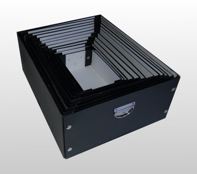 Aufbewahrungsbox faltbar mit Deckel 2 Designs 12er Set