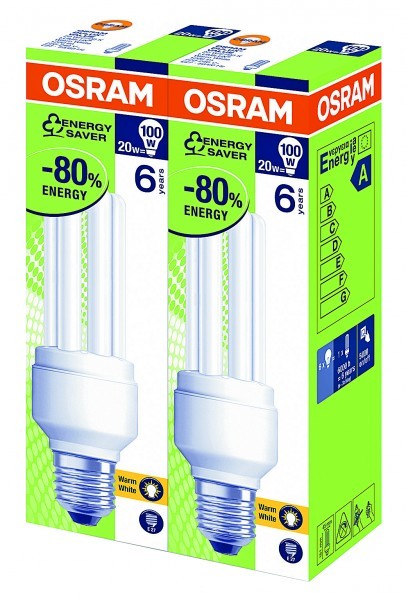 4 Stück Osram Dulux Value Röhrenform A 20 W E27 Energiesparlampe Sparlampe Lampe