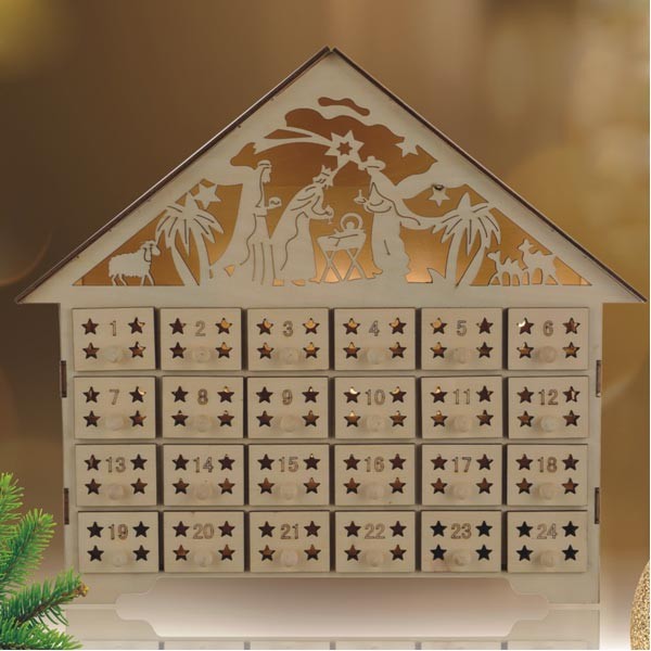 LED Holz Adventskalender Weihnachtskalender Weihnachten Kalender