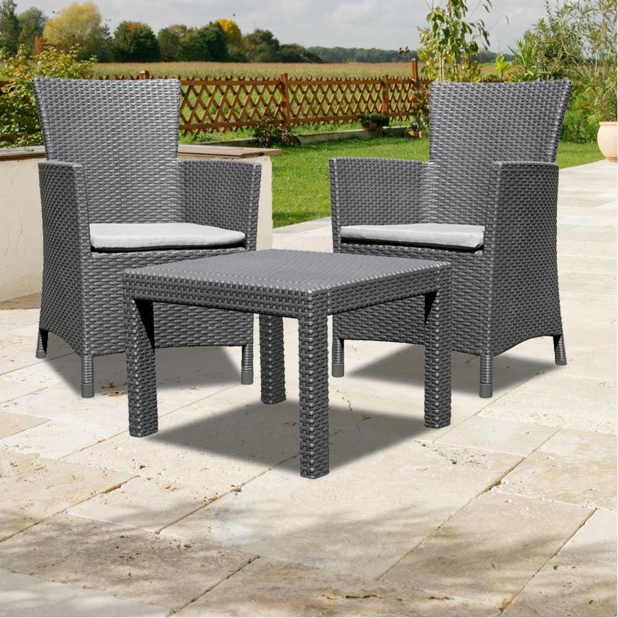 Allibert Balkon Sitzgruppe Utah Graphit Balkonmbel Rattanmbel