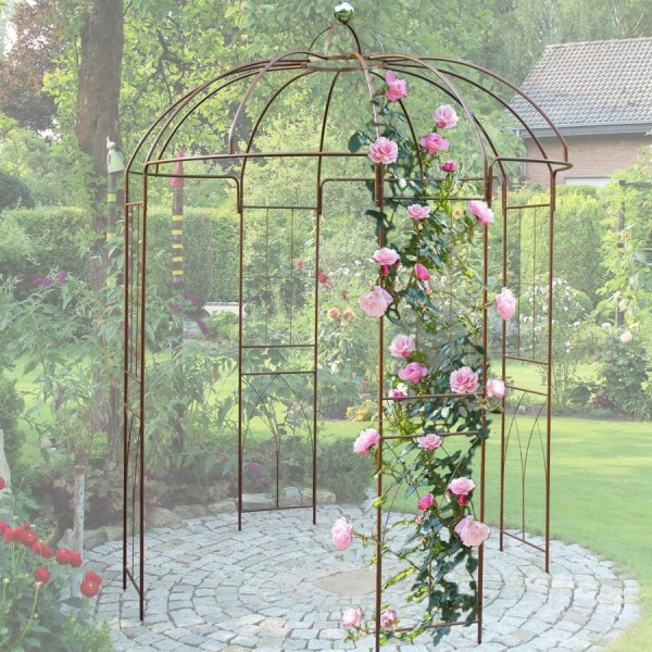 Rosenpavillon Metall 270 cm Höhe Rankhilfe Gartenpavillon Rankgitter