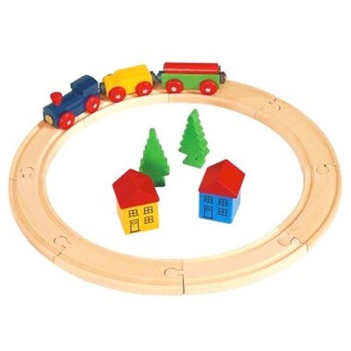 Van Manen Holzzug Mit Bauklötzen - Bunte Holzeisenbahn Für Kinder Spielzeug