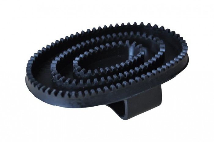 2 Stück Doppelseitiger Pferdestriegel - 4-Ringen Federstriegel, Rot, Für Fellpflege