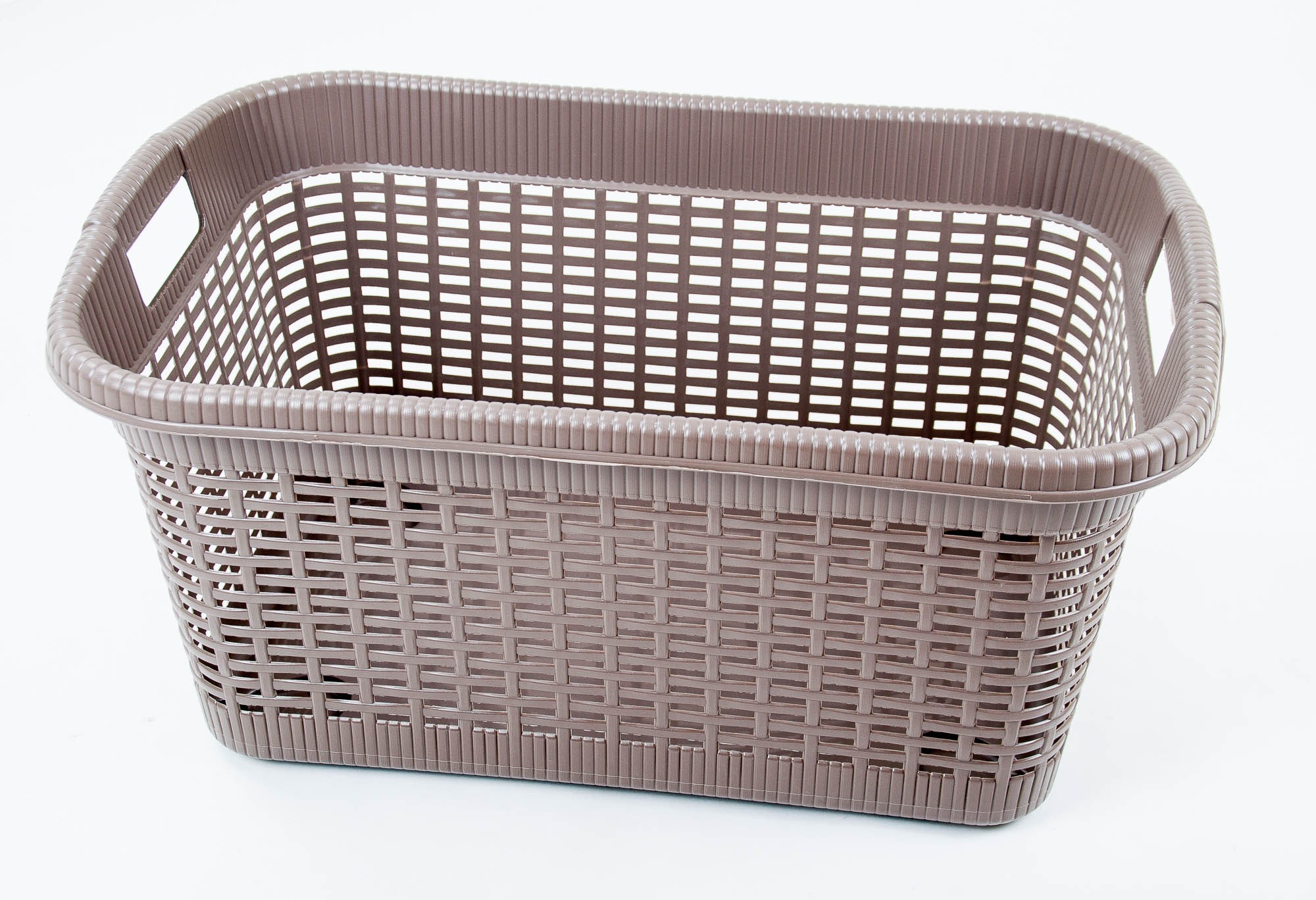 Wäschekorb Rattan Optik ca. 40 L Wäschekorb Wäschewanne Kunststoff ...